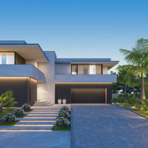 Modern villa. Architecture concept for Real estate.